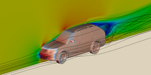 Computational fluid dynamics of aerodynamics of a car